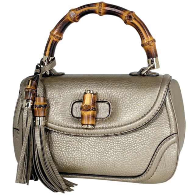 Gucci Handbag New Bamboo Leather Champagne Gold in Gold Leather from The Reluxe, photo 1 of 1