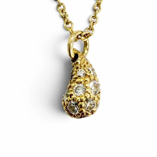 Tiffany & Co. Teardrop Mini Pave Necklace Diamond 750 Yellow Gold in Yellow from The Reluxe, photo 1 of 1