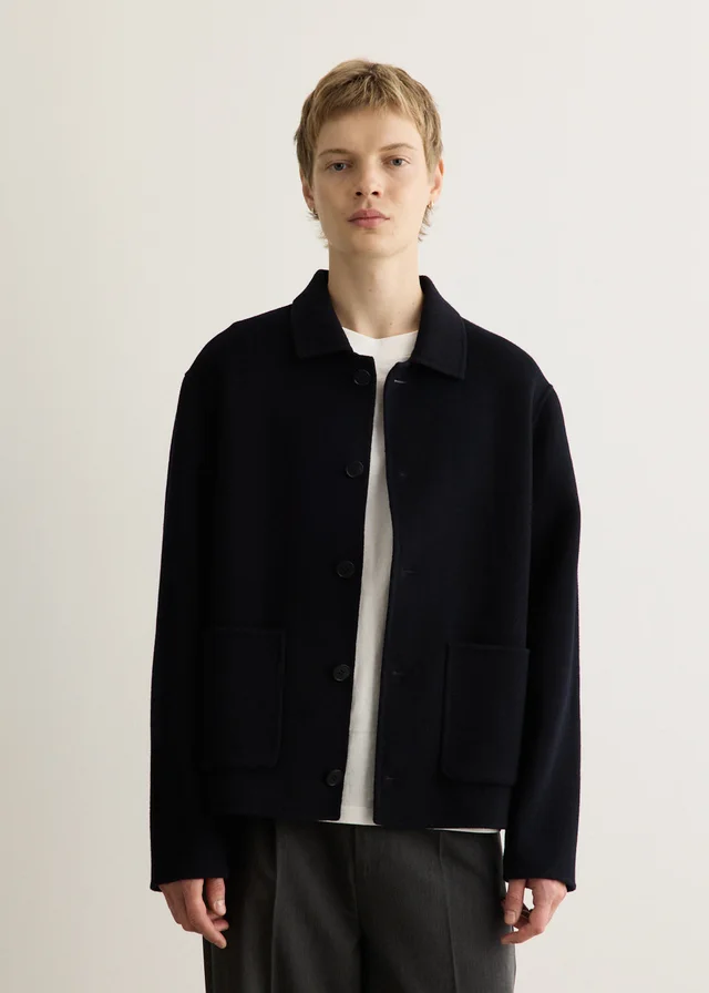 Incu Collection Zappa Double Faced Wool Jacket in NAVY, image 1 of 1 from Incu