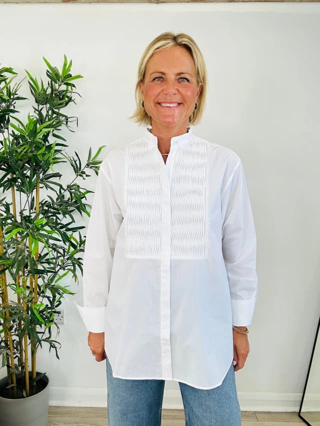 TOTEME Pleated Bib Cotton Shirt - Size 38 from Edit Second Hand, photo 1 of 1