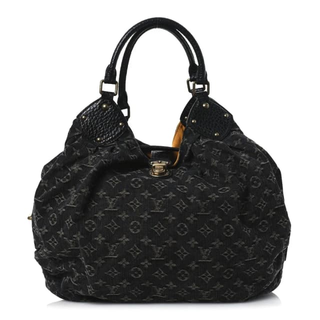 Louis Vuitton Mahina Monogram Denim Leather Hobo Bag - Black in Black Denim from H&T, photo 1 of 1
