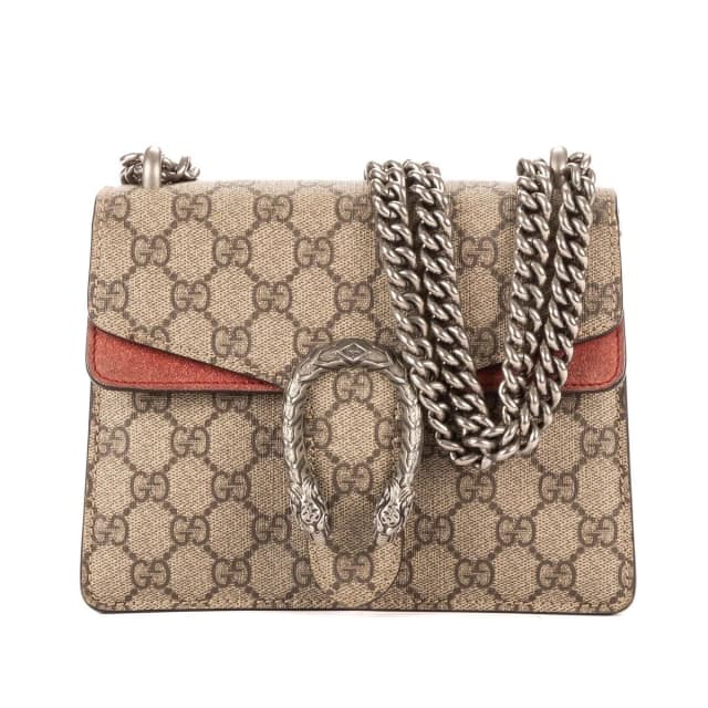 Gucci Dionysus Beige Red Supreme Canvas Suede Shoulder Bag in Beige Suede from The Reluxe, photo 1 of 1