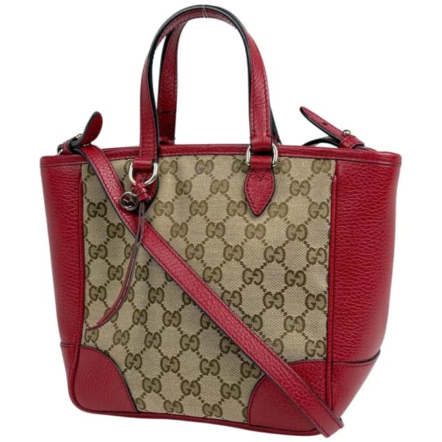 Gucci GG Pattern Handbag 2-Way Canvas Red Beige in Beige Canvas from The Reluxe, photo 1 of 1