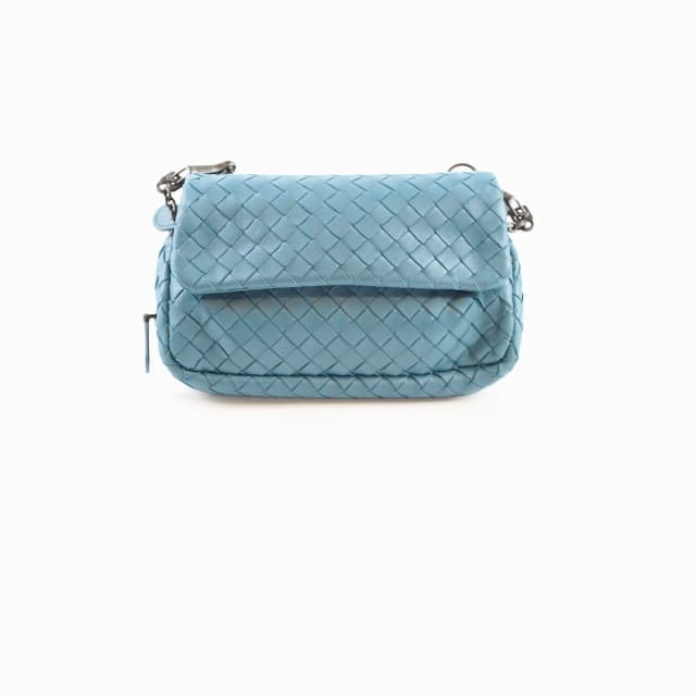 Bottega Veneta Small Nappa Intrecciato Chain bag Teal Blue in Blue Nappa leather from The Purse Affair, photo 1 of 1