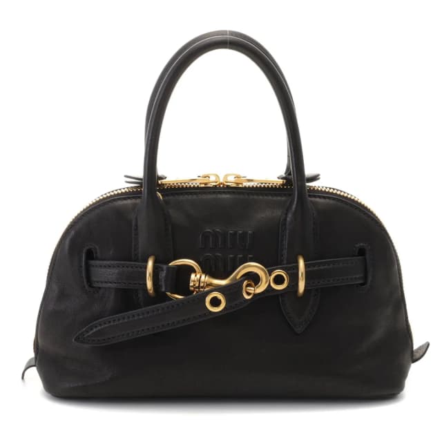 Miu Miu Adventure Small 2-Way Shoulder Bag Black Leather in Black Leather from The Reluxe, photo 1 of 1