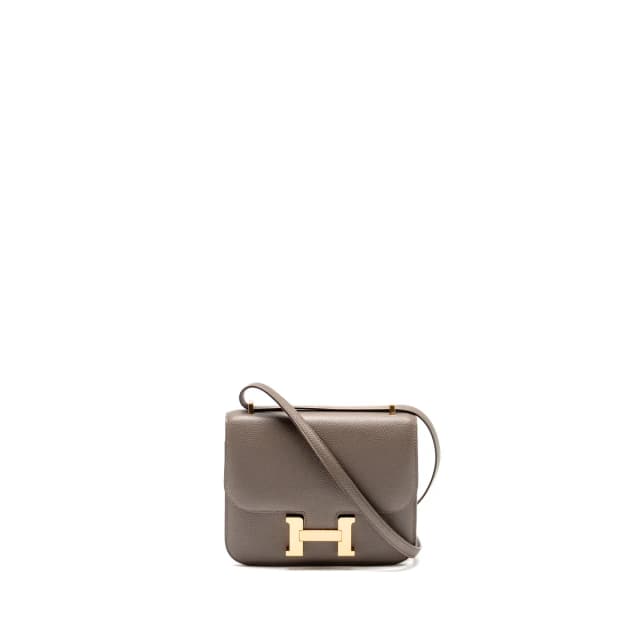 Hermès Mini Constance Epsom Gris Etain RGHW Stamp C in Taupe Epsom leather from EMIER, photo 1 of 1