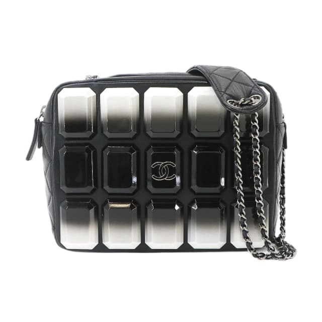 Chanel Quilted Camera Bag Chain Lambskin Plastic Black in Black Lambskin from The Reluxe, photo 1 of 1
