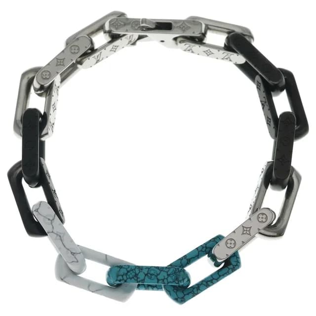 Louis Vuitton Monogram Bracelet Chain Silver Black Blue in Black from The Reluxe, photo 1 of 1