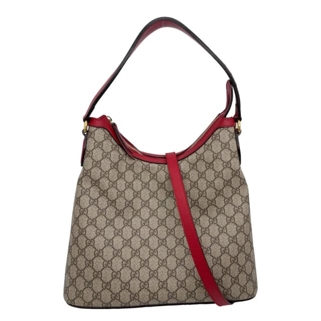 Gucci Linea A Supreme Coated Canvas Hobo Shoulder Bag Beige 414930 in Beige Coated canvas from Dallas Designer Handbags, photo 1 of 1