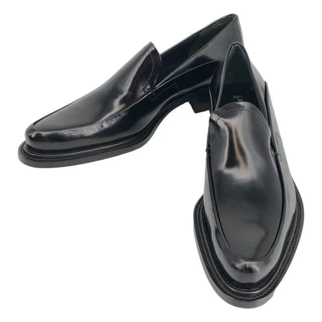 Prada Calzature Donna Leather Pointed Toe Loafers Black in Black Leather from The Reluxe, photo 1 of 1