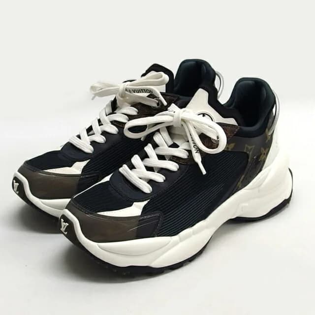 Louis Vuitton Circle Run 55 Line Dad Sneakers, approximately 24cm in Black/Dark brown/White from Elady, photo 1 of 1