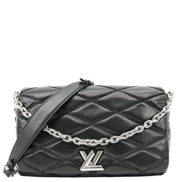 Louis Vuitton GO-14 MM Malletage Quilted Lambskin Leather Crossbody Bag Black in Black Lambskin from Dallas Designer Handbags, photo 1 of 1