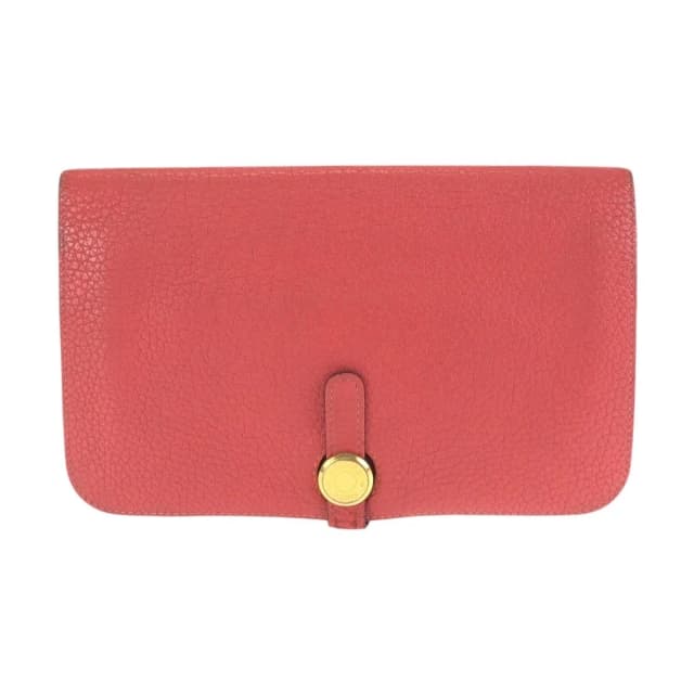 Hermès Dogon GM Rouge Tomato Red Gold Togo Wallet in Red Togo leather from The Reluxe, photo 1 of 1