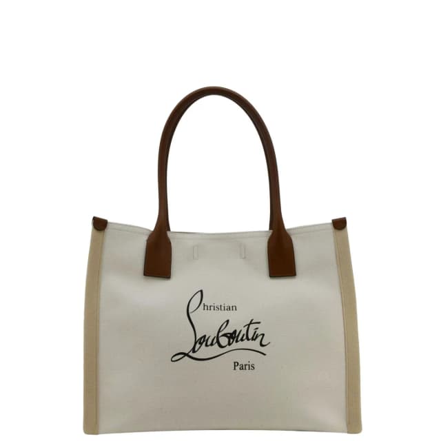 Christian Louboutin Nastroloubi Canvas Tote Bag Off White in White Canvas from Dallas Designer Handbags, photo 1 of 1