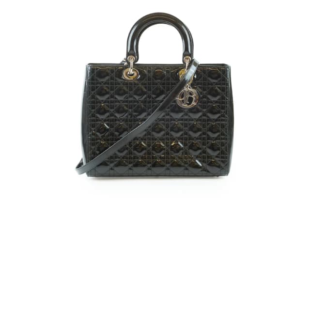Lady Dior Large Cannage Patent Black in Black Patent leather from The Purse Affair, photo 1 of 1