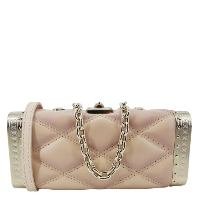 Louis Vuitton GO-14 Malletage Minaudiere Quilted Lambskin Leather Crossbody Bag Gold in Gold Lambskin from Dallas Designer Handbags, photo 1 of 1