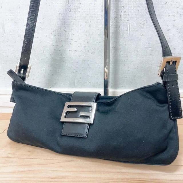 Fendi Mamma Bucket Shoulder Bag Nylon Black in Black Nylon from The Reluxe, photo 1 of 1