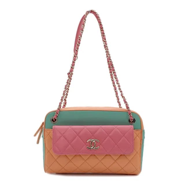 Chanel Shoulder Bag Multicolor Gold Leather CC Logo in Gold Leather from The Reluxe, photo 1 of 1