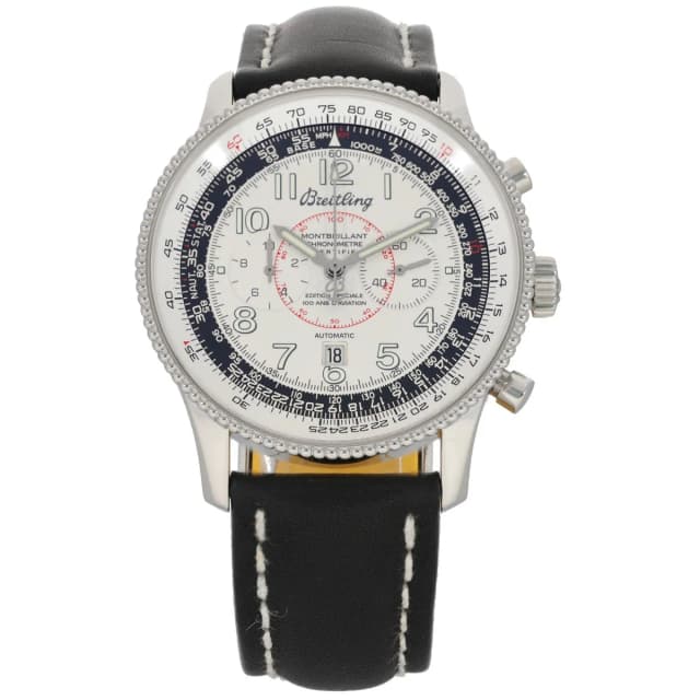 Breitling Montbrillant A35330 41mm Stainless Steel Watch in Leather from H&T, photo 1 of 1