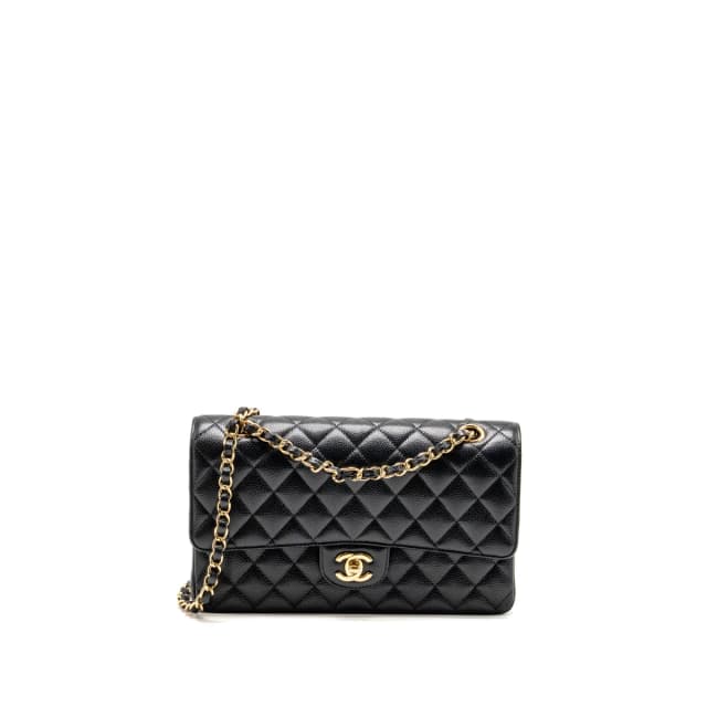 Chanel MEDIUM CLASSIC DOUBLE FLAP bag CAVIAR BLACK GHW in Black Caviar leather from EMIER, photo 1 of 1