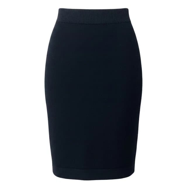 Chanel Vintage Knit Skirt Pencil Knee-Length Navy Cotton in Navy from The Reluxe, photo 1 of 1