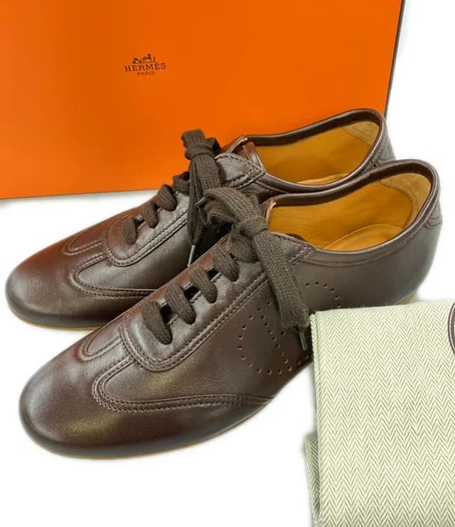 Hermès Leather Sneakers Evelyne in Leather from The Reluxe, photo 1 of 1