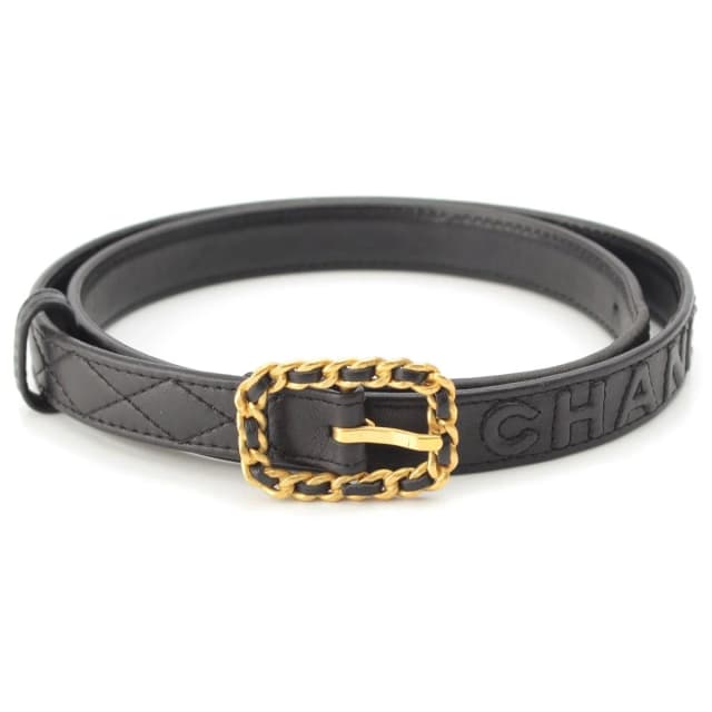 Chanel 96P Leather Quilted Vintage Belt Black 70/28 in Black Leather from The Reluxe, photo 1 of 1