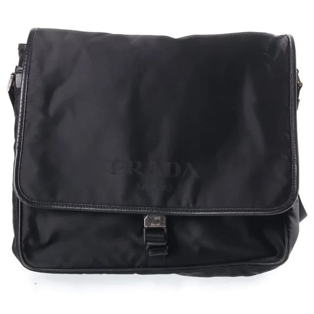 Prada Nylon Shoulder Messenger Bag Logo Black in Black Nylon from The Reluxe, photo 1 of 1