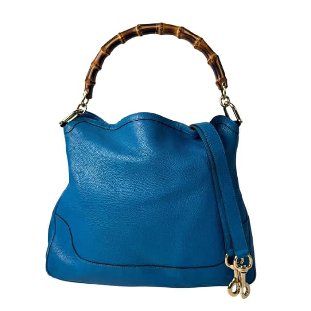 Gucci Bamboo Diana 2-Way Leather Shoulder Bag Blue in Blue Leather from The Reluxe, photo 1 of 1