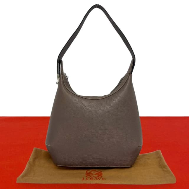 Loewe Vintage Logo Leather Shoulder Bag Tote Pink Brown in Brown Leather from The Reluxe, photo 1 of 1