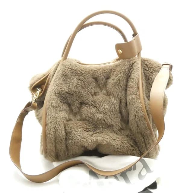Max Mara Shoulder Bag Logo Fleece T Marine M Embroidery in Navy from The Reluxe, photo 1 of 1