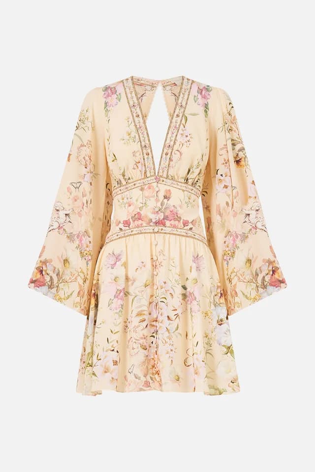 Camilla eBoutique BUTTON DOWN SHORT DRESS WITH OPEN BACK ADORNED IN ARANJUEZ, image 1 of 1 from CAMILLA