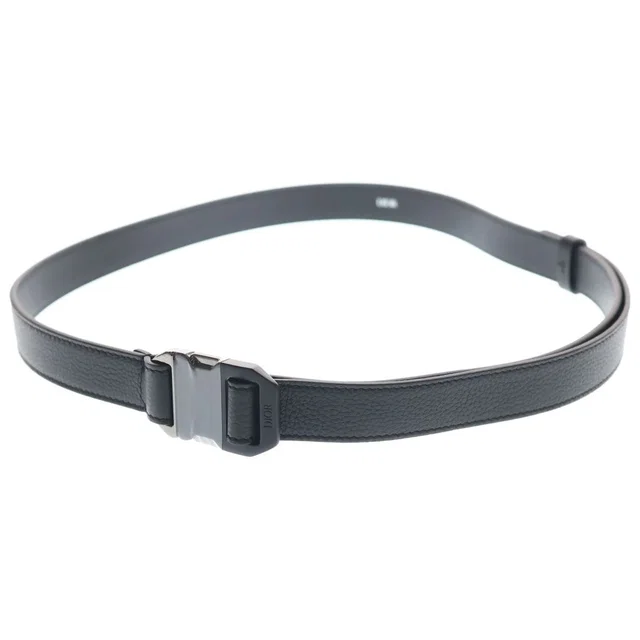 Dior Logo Buckle Leather Belt Black in Black Leather from The Reluxe, photo 1 of 1