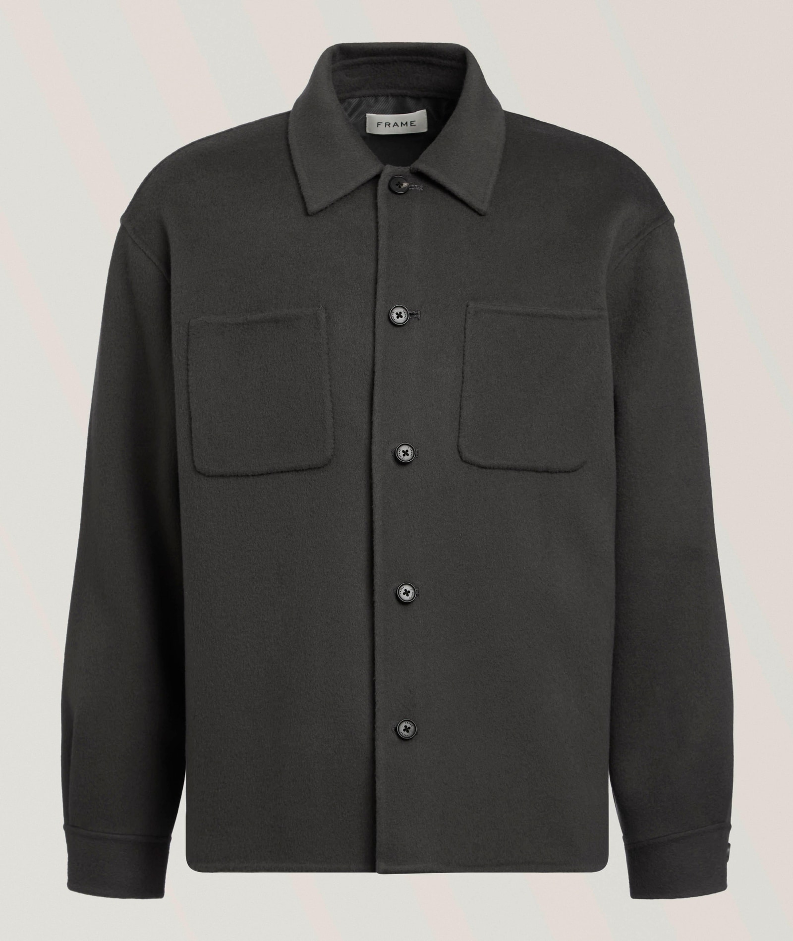 Frame Double Face Wool Shirt Jacket in Grey Wool & Wool Blends, image 1 of 1 from Harry Rosen