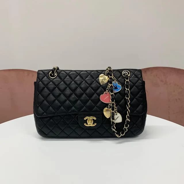 Chanel Cocomark Quilted Lambskin Double Chain Shoulder Bag in Lambskin from The Reluxe, photo 1 of 1