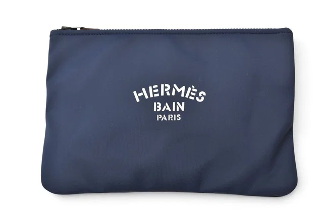 Hermès Pouch Flat Neobain MM Nylon Navy in Navy Nylon from The Reluxe, photo 1 of 1