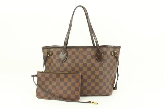 Louis Vuitton Small Damier Ebene Neverfull PM with Pouch in Brown Canvas from Bagriculture, photo 1 of 1