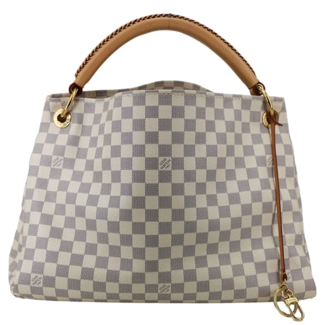 Louis Vuitton Artsy MM Damier Azur Hobo Bag White in White Coated canvas from Dallas Designer Handbags, photo 1 of 1
