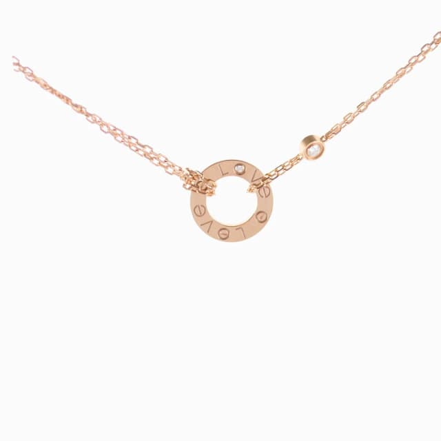 Cartier Love 2 Diamond Pink Gold Necklace in Pink from The Purse Affair, photo 1 of 1