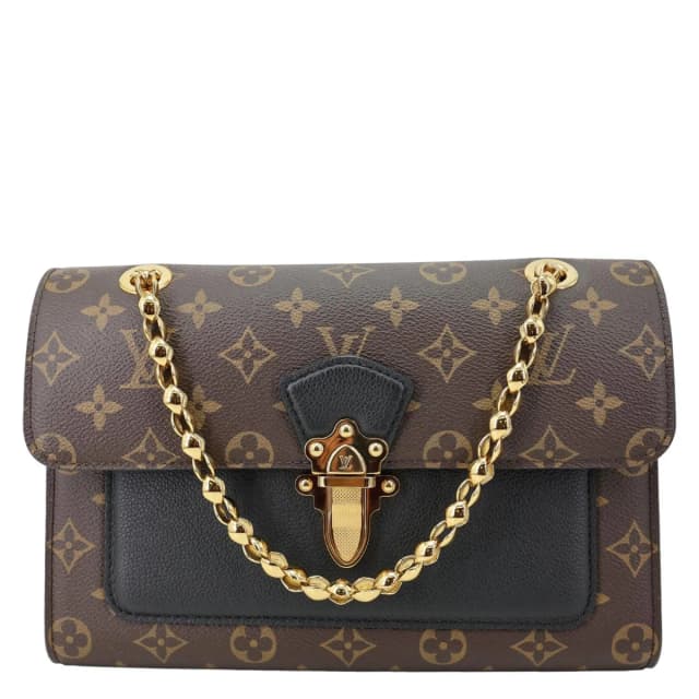 Louis Vuitton Victoire Monogram Canvas Chain Shoulder Bag Black in Black Coated canvas from Dallas Designer Handbags, photo 1 of 1