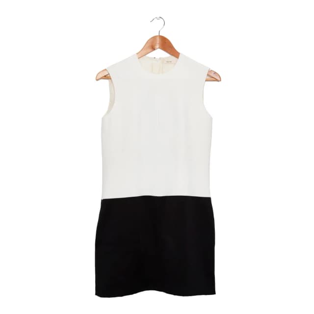 Celine and White Colour Block Dress 38 in Black Silk from Revivre, photo 1 of 1