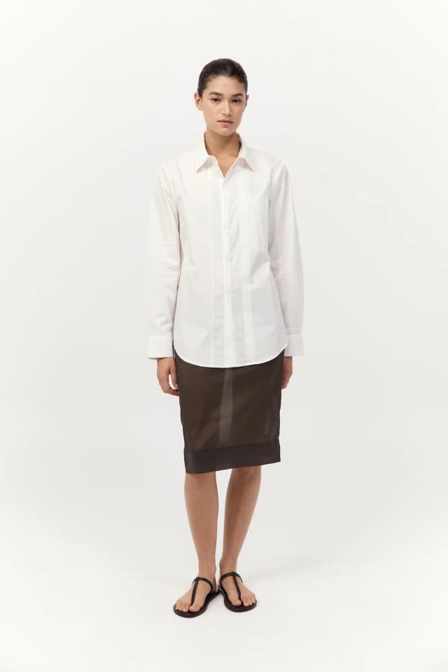 St Agni Tie Back Shirt - Off White, image 1 of 1 from St. Agni