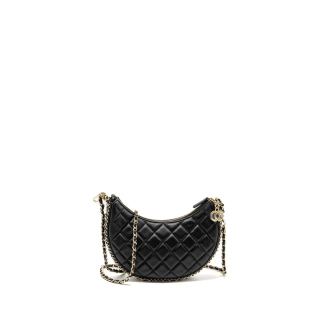 Chanel Small moon Hobo Bag Lambskin Black LGHW (Microchip) in Black Lambskin from EMIER, photo 1 of 1