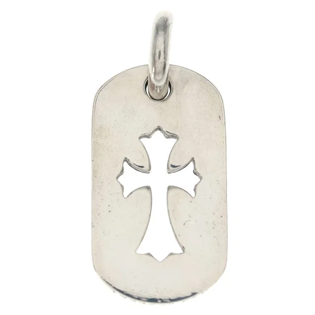 Chrome Hearts CO Cutout Cross Dog Tag Small Pendant Silver in Silver from The Reluxe, photo 1 of 1
