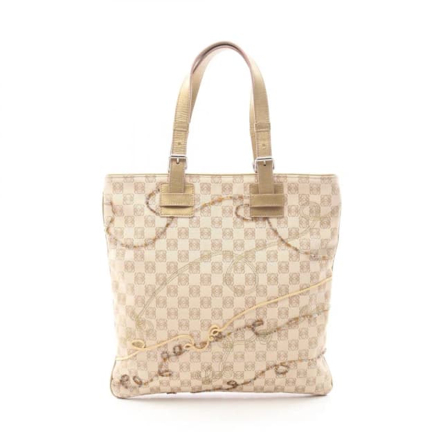 Loewe Handbag Repeat Anagram Beige Canvas Leather Tote Bag in Beige Canvas from The Reluxe, photo 1 of 1