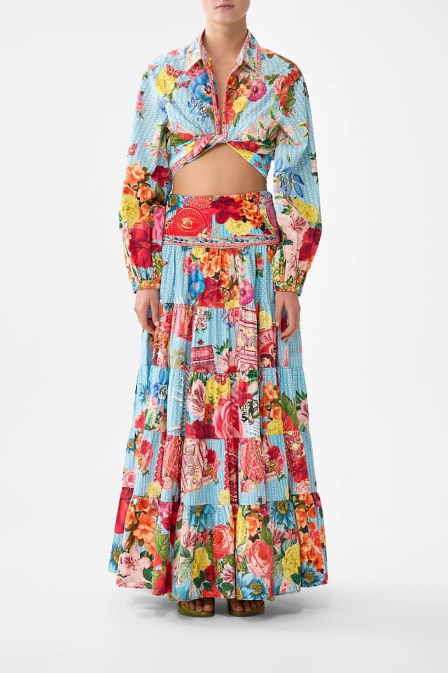 Camilla eBoutique JERSEY SPLICED TIERED SKIRT PAPERS AND CURIOUS CAPERS, image 1 of 1 from CAMILLA