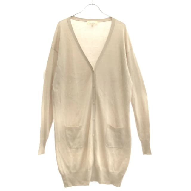 Max Mara S Silk Cashmere Long Knit Cardigan Beige in Beige Silk from The Reluxe, photo 1 of 1
