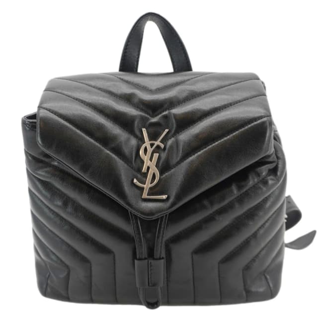 Saint Laurent Loulou Small Monogram Calfskin Y Quilted Backpack Black in Black Calfskin from Dallas Designer Handbags, photo 1 of 1