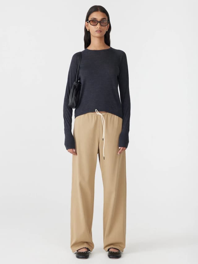 Bassike Pull On Drawstring Pant, image 1 of 1 from bassike