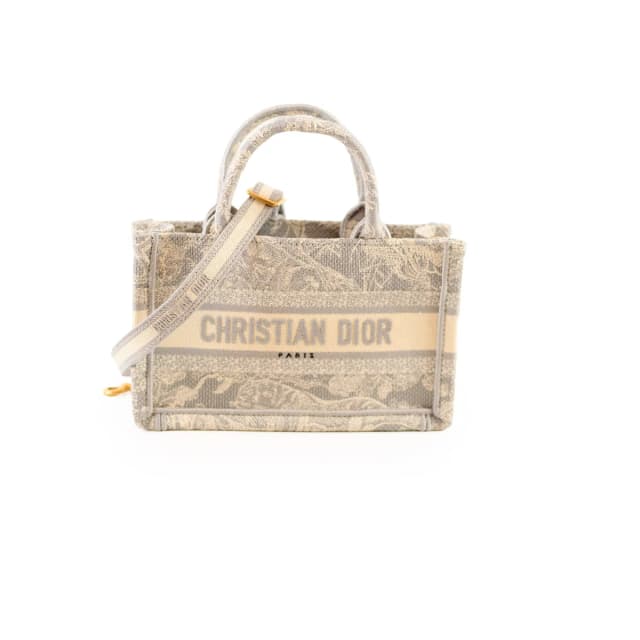 Dior Mini Toile de Jouy Embroidery Book Tote Canvas Light Grey in Grey Canvas from The Purse Affair, photo 1 of 1